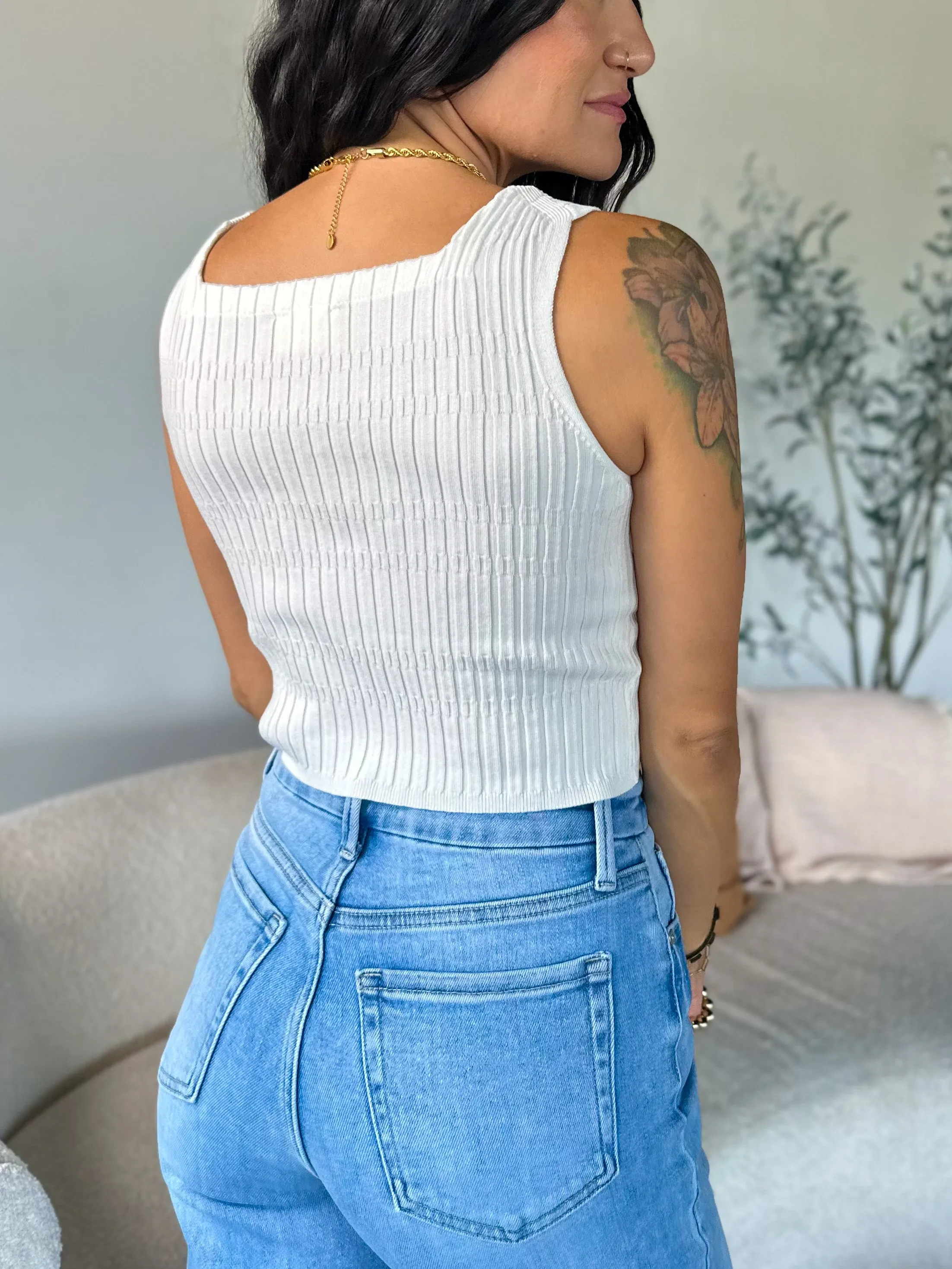 Square Neck Knit Tank
