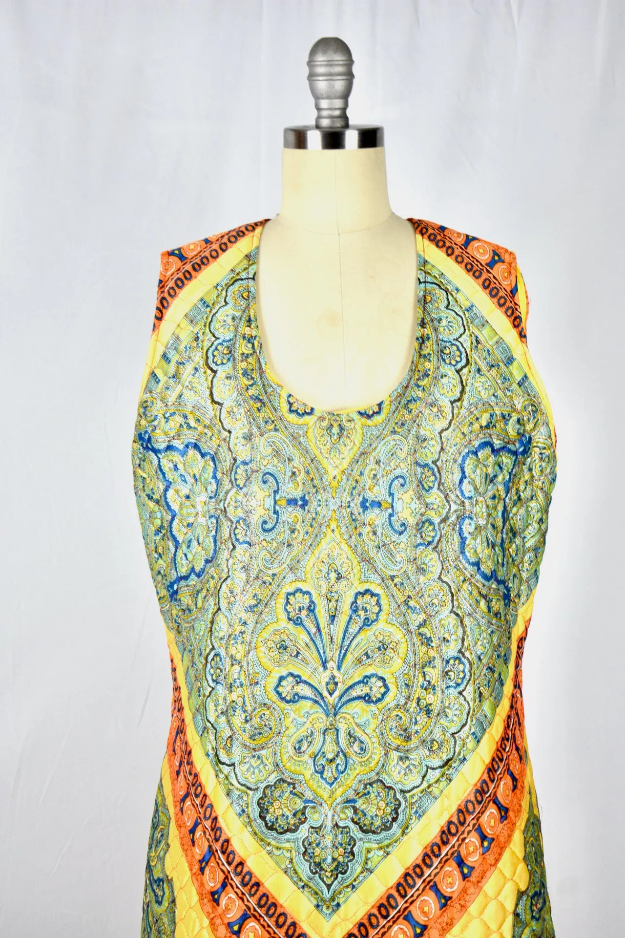 Vintage 1960s Saks Fifth Avenue Satin Quilted Dress