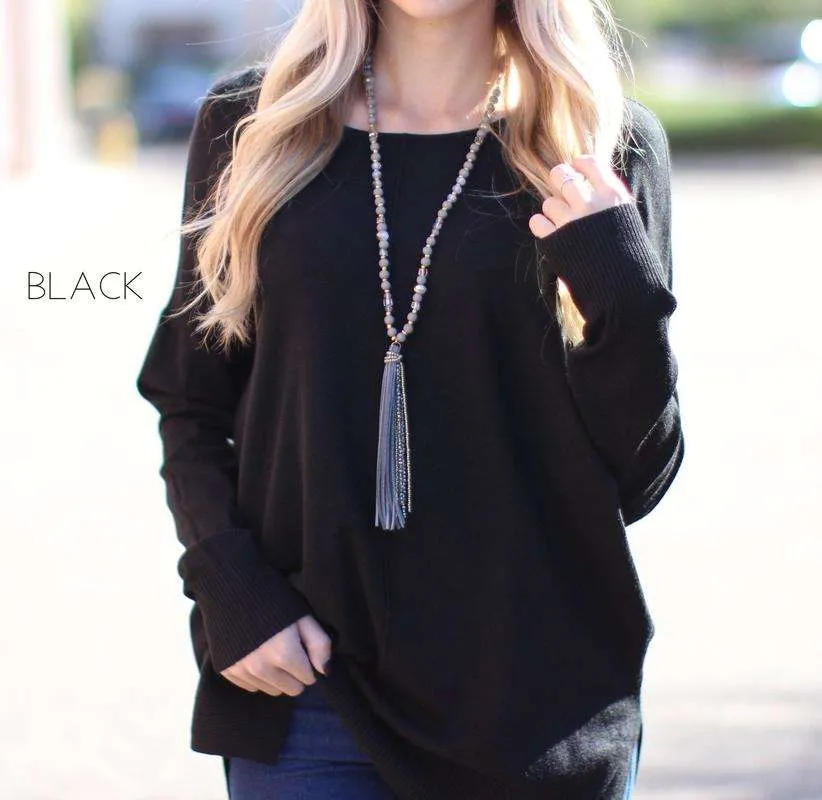 Wide Neck Sweater Tunic