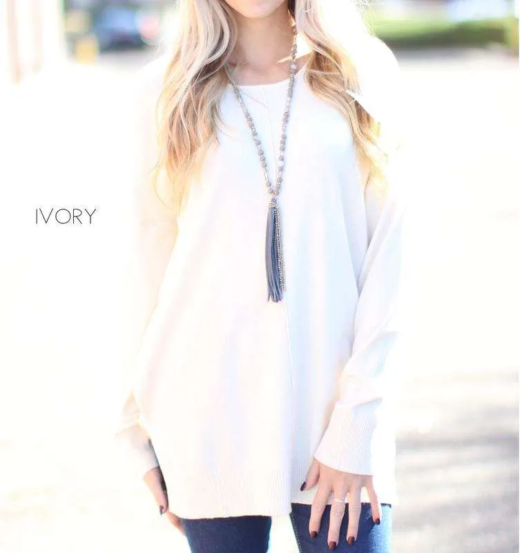 Wide Neck Sweater Tunic