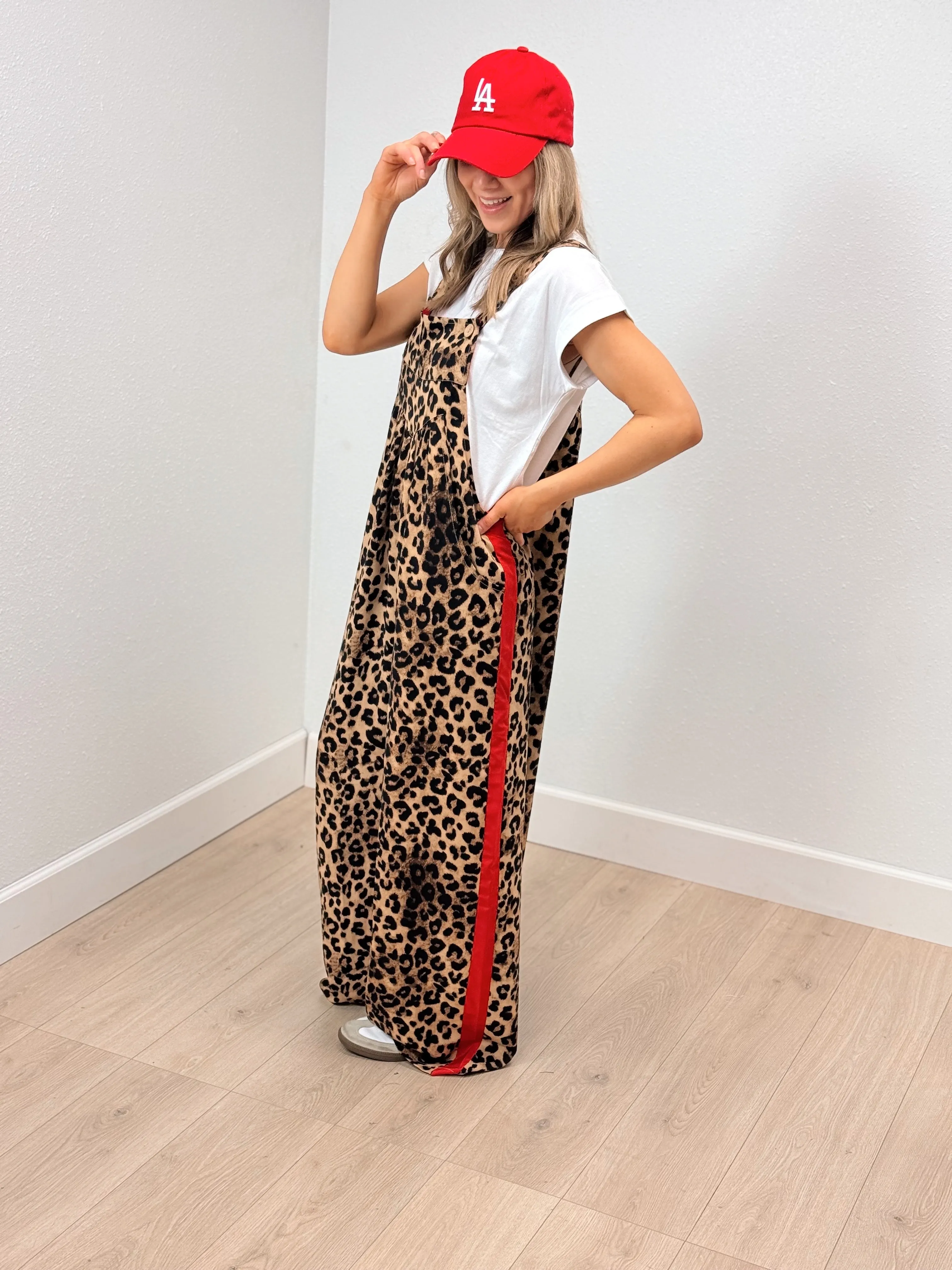 Wild Child Leopard Overalls - FINAL SALE